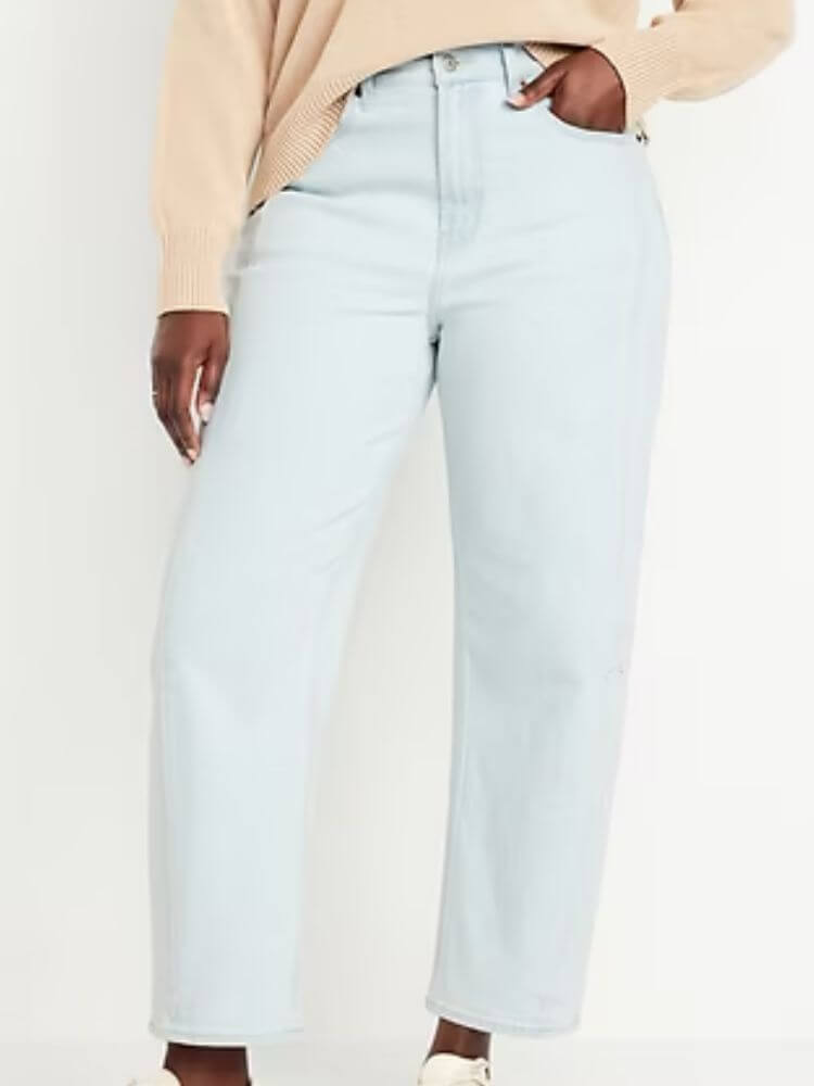 High-Waisted Barrel Ankle Jeans
