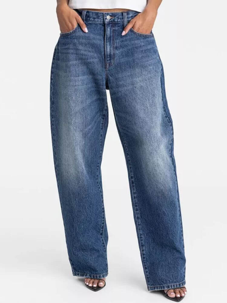 Mid-Rise Wide Leg Jean