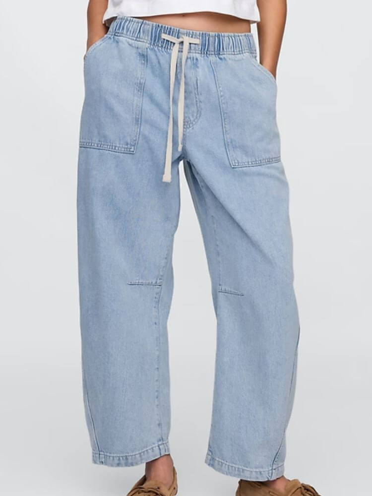 SuperSoft Pull-On Barrel Jeans