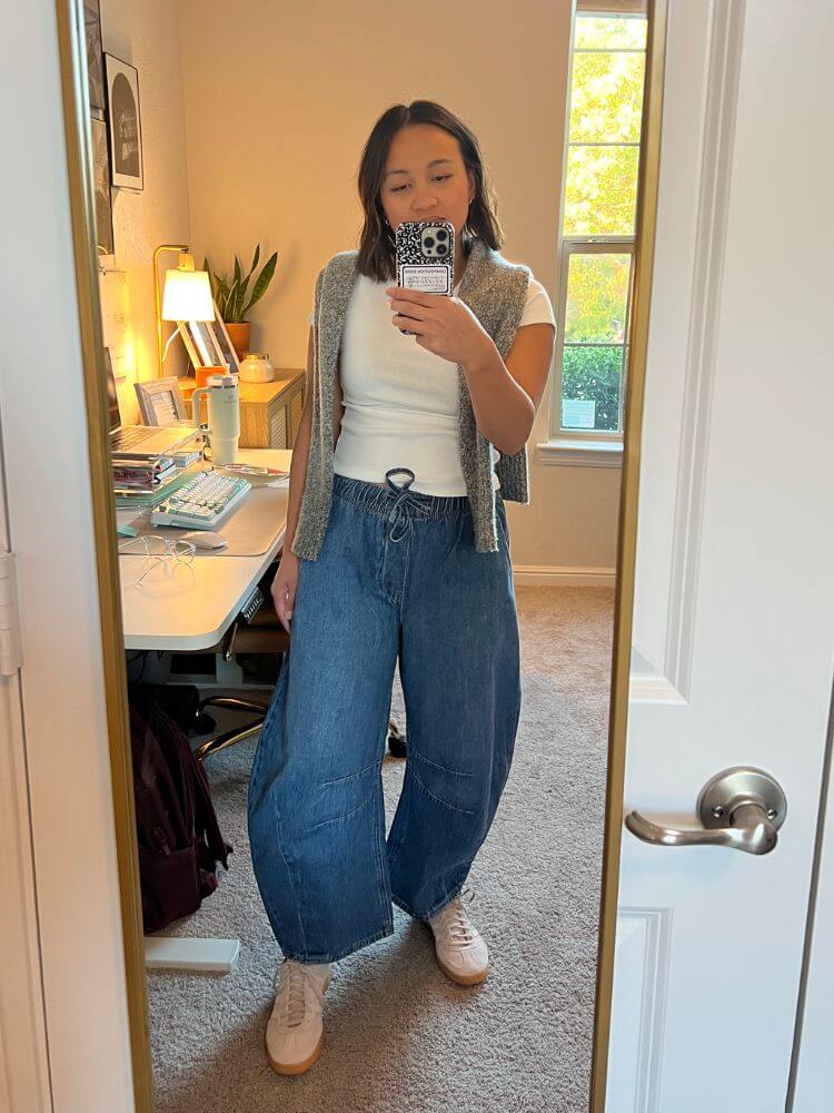 petite barrel jean