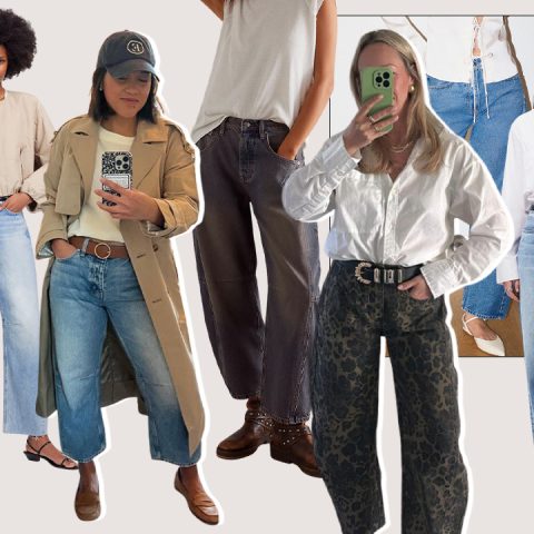 petite barrel jeans