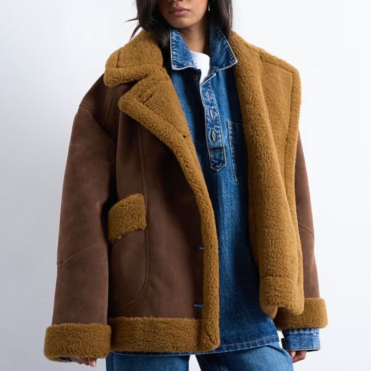 Oversized Faux Shearling Car Coat