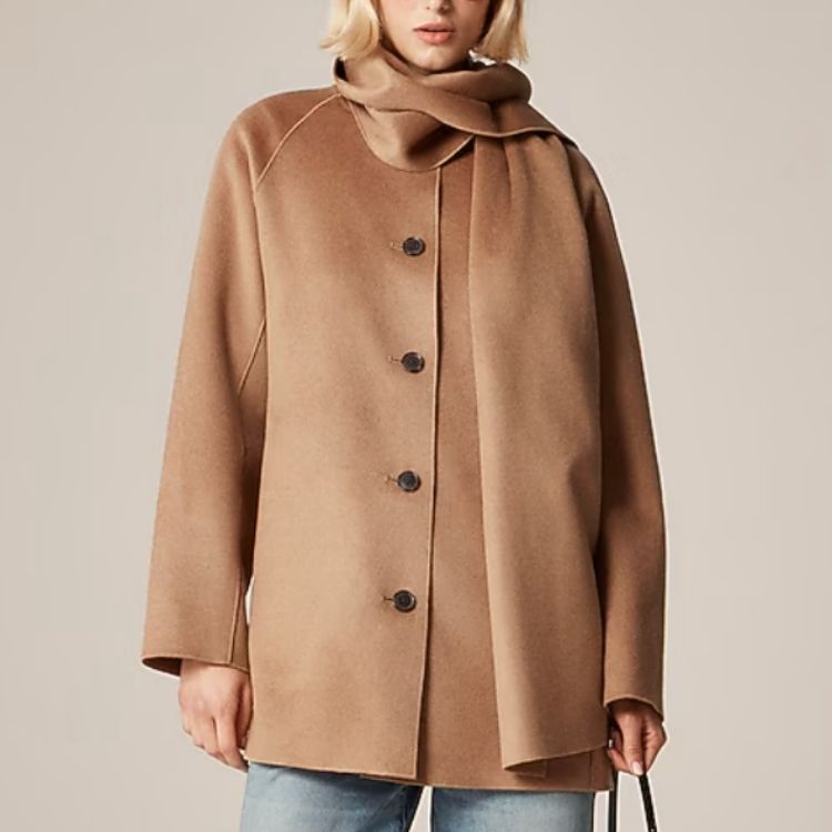 Scarf Coat in Drapey Wool Blend