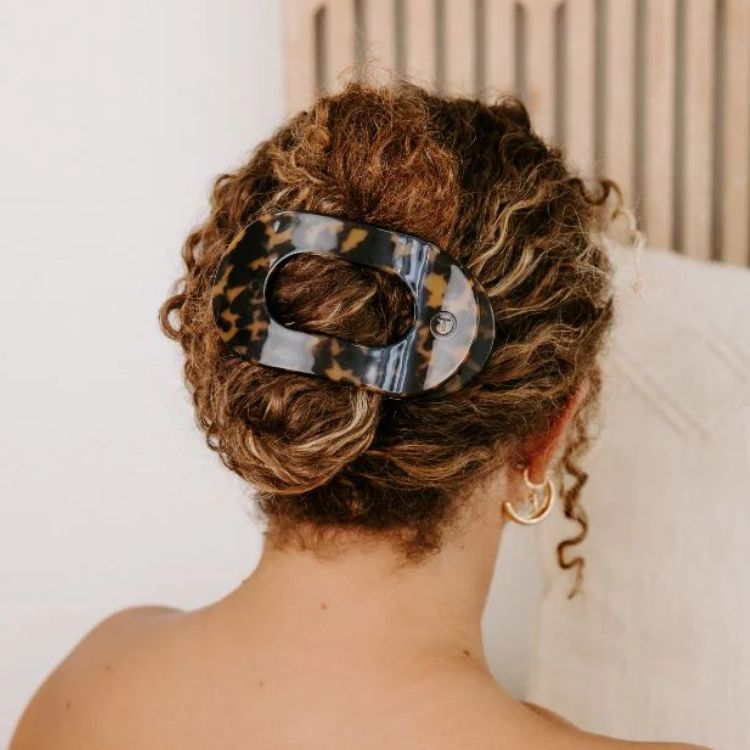 Tortoise Flat Round Hair Clip