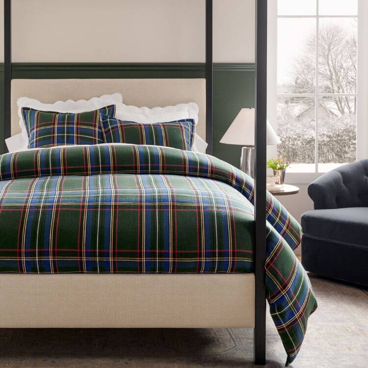 Stewart Plaid Cotton Duvet Cover