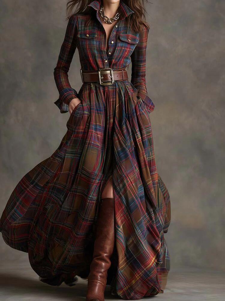 tartan pattern dress for christmas