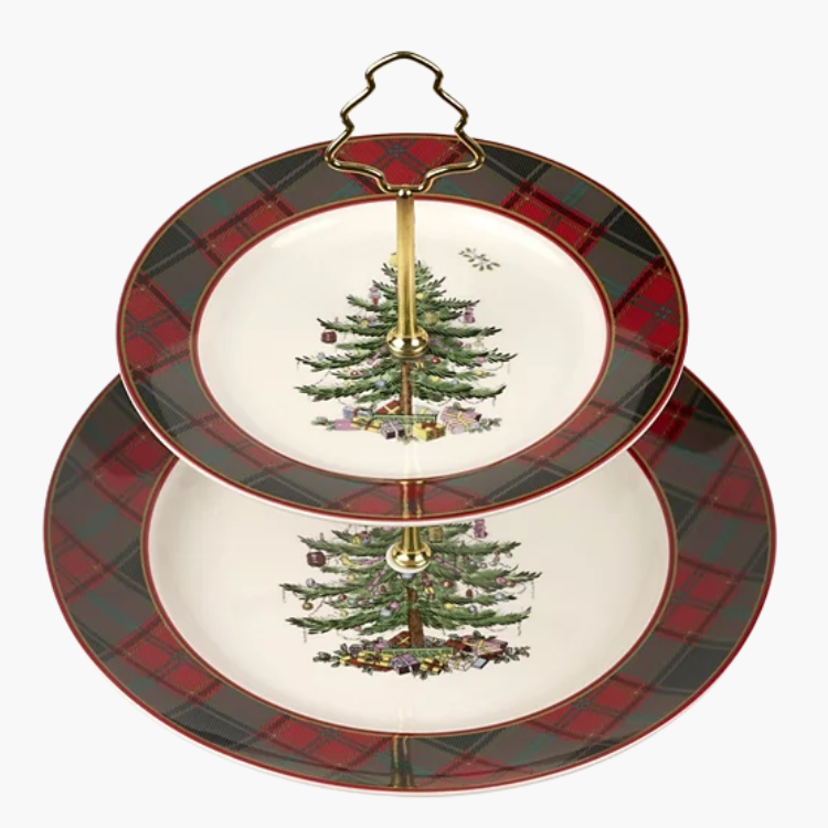 Christmas Tree Tartan 2-Tiered Server