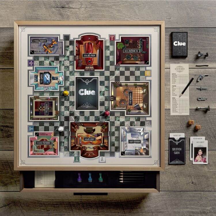  Deluxe Wood Clue Game Set