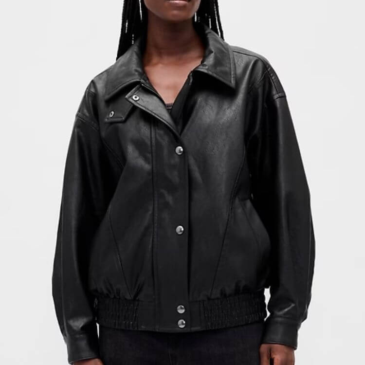 Oversized Vegan Leather Jacket