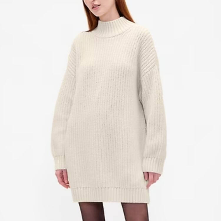 Oversized Turtleneck Sweater Dress