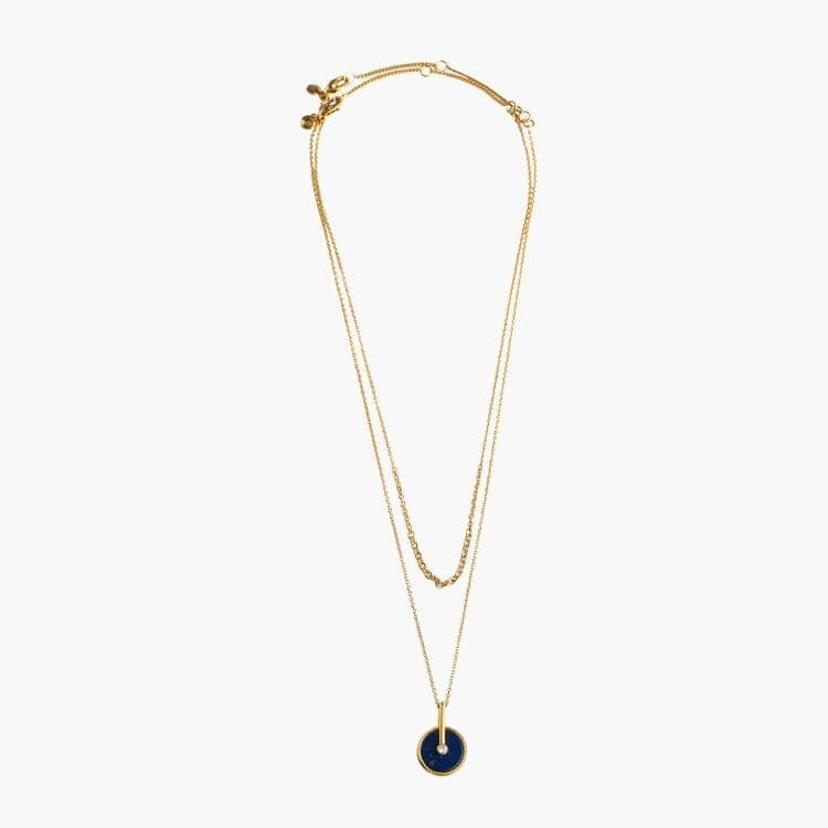 Stone Inlay Coin Necklace Set