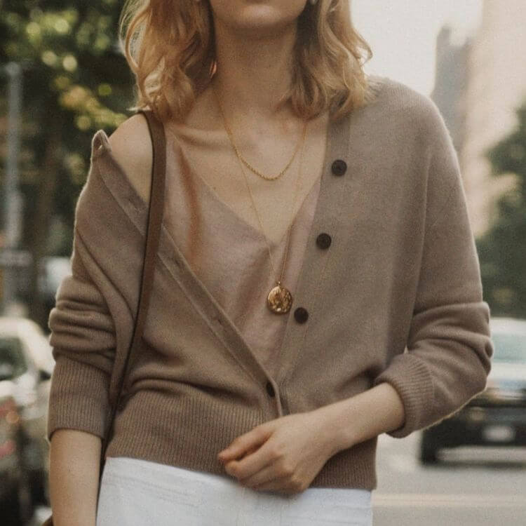 Cashmere Button-Front Cardigan Sweater