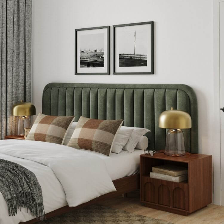 Rolph Queen Velvet Headboard