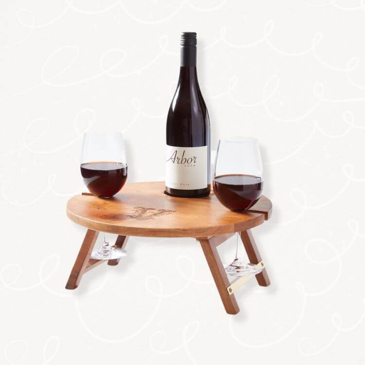 Wood Portable Wine Picnic Table