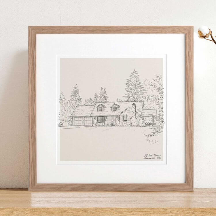 Hand-Drawn House Pencil Sketch