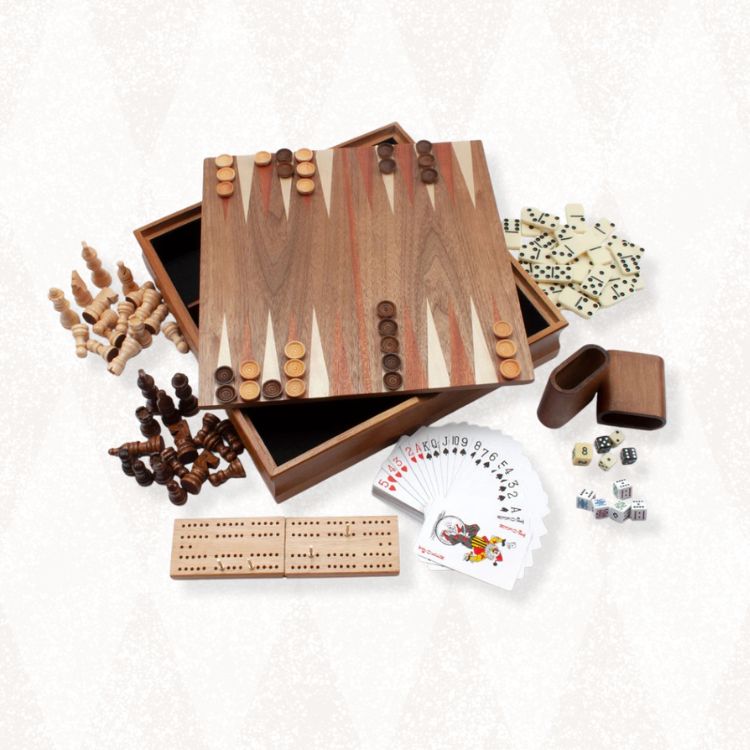 7-in-1 Wooden Board Game Set