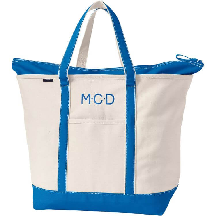 Zip Top Canvas Tote Bag
