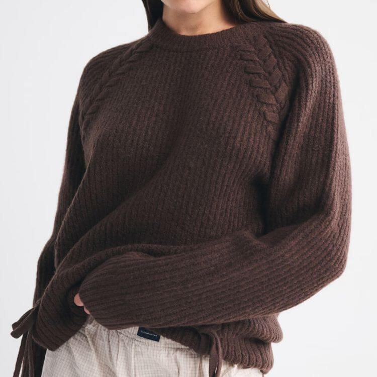 Dad Lace-Up Crew Sweater