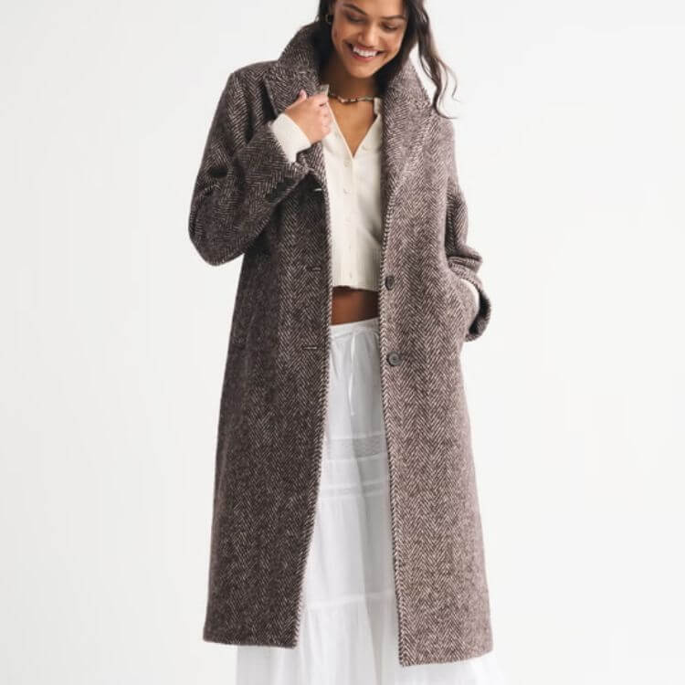 Wool-Blend Tailored Topcoat