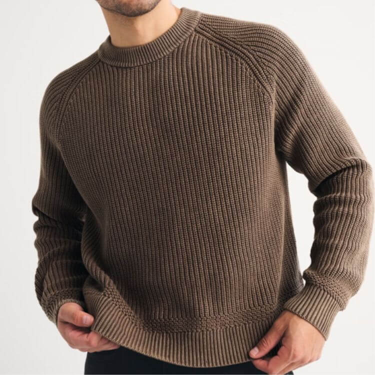 Oversized Waffle Crew Sweater
