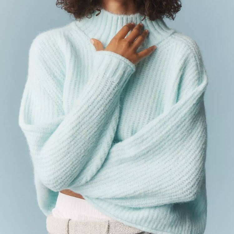 Dawn Mock-Neck Chunky Sweater