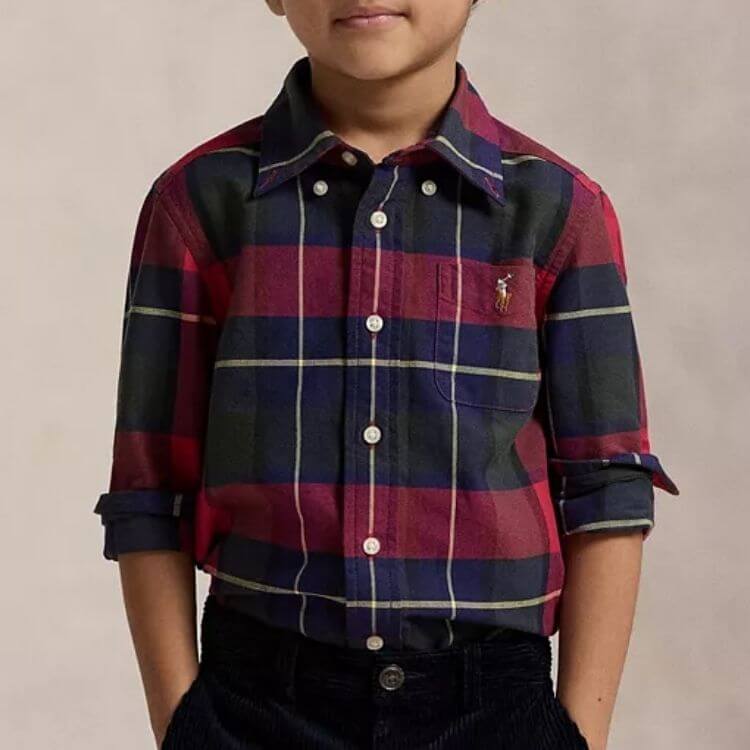 Plaid Cotton Oxford Shirt