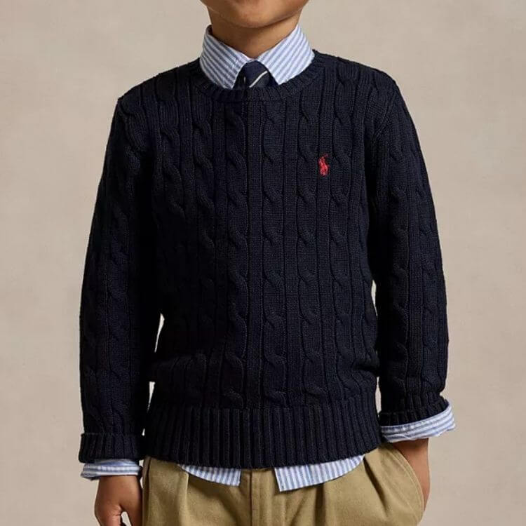 Cable-Knit Cotton Sweater