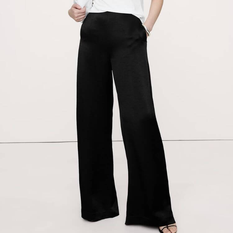 High-Rise Satin Palazzo Pant