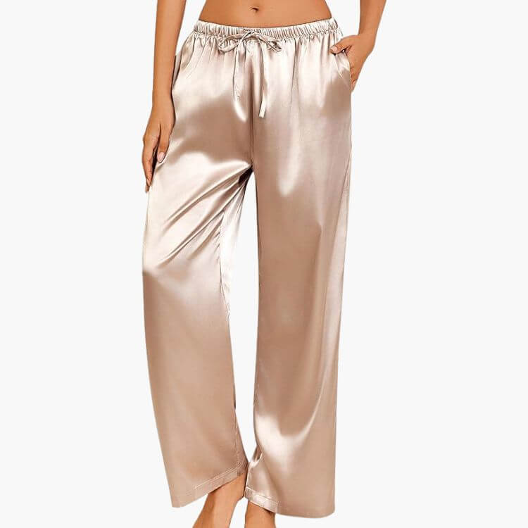 Silk Satin Drawstring Pants