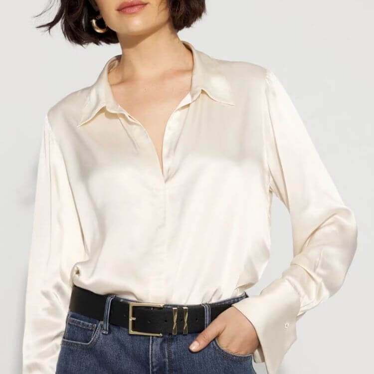Satin Tuxedo Cuff Shirt