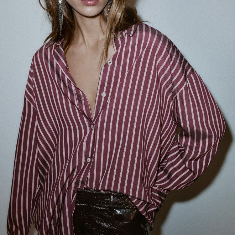 Oversized Striped Poplin Shirt