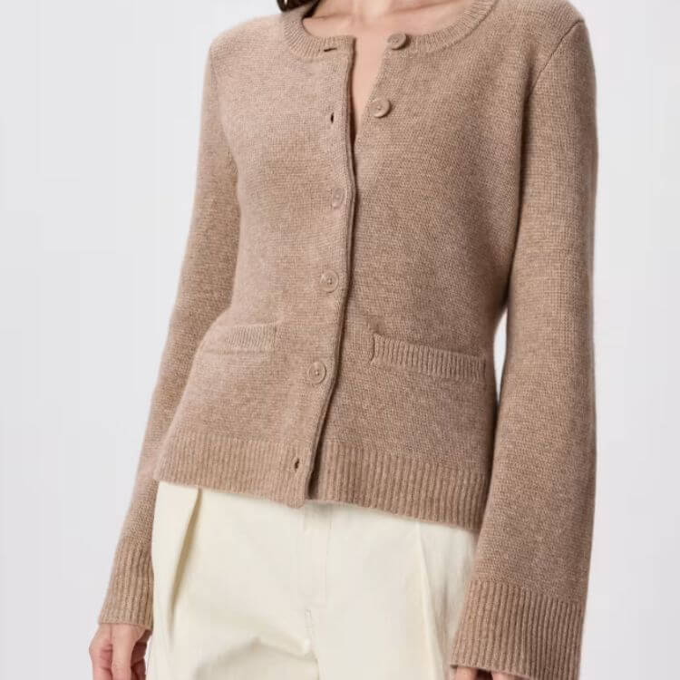 Mongolian Cashmere Structured Cardigan
