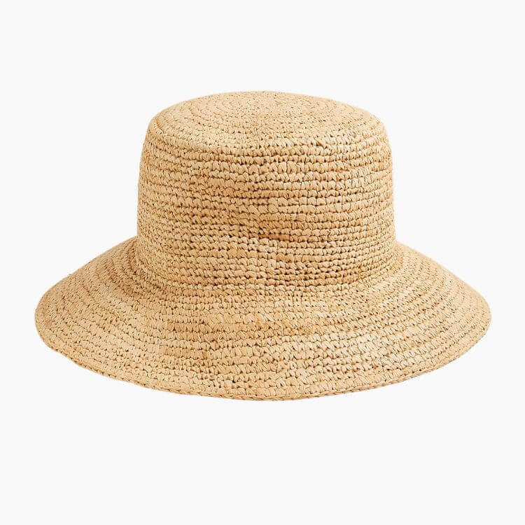 Wide-brim Raffia Bucket Hat