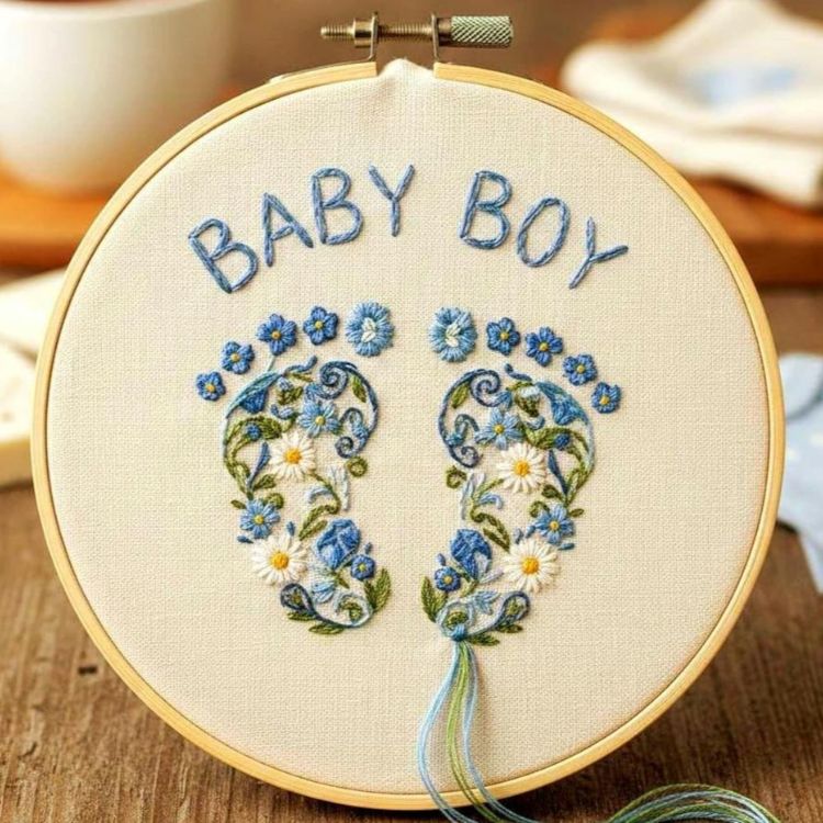 Footprint Embroidery Template