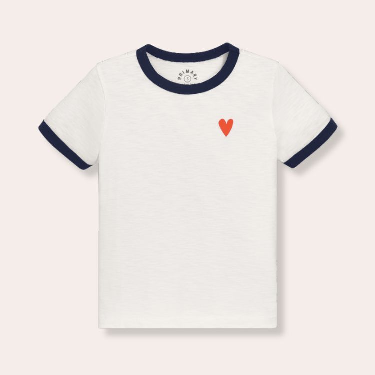 Embroidered Heart Ringer Tee