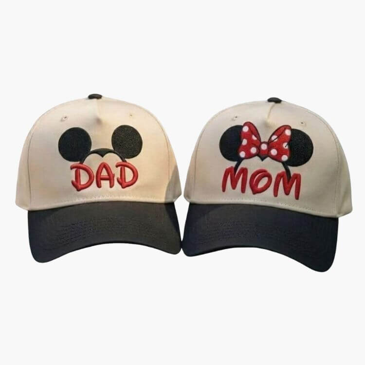Embroidered Disney Mom and Dad Hats