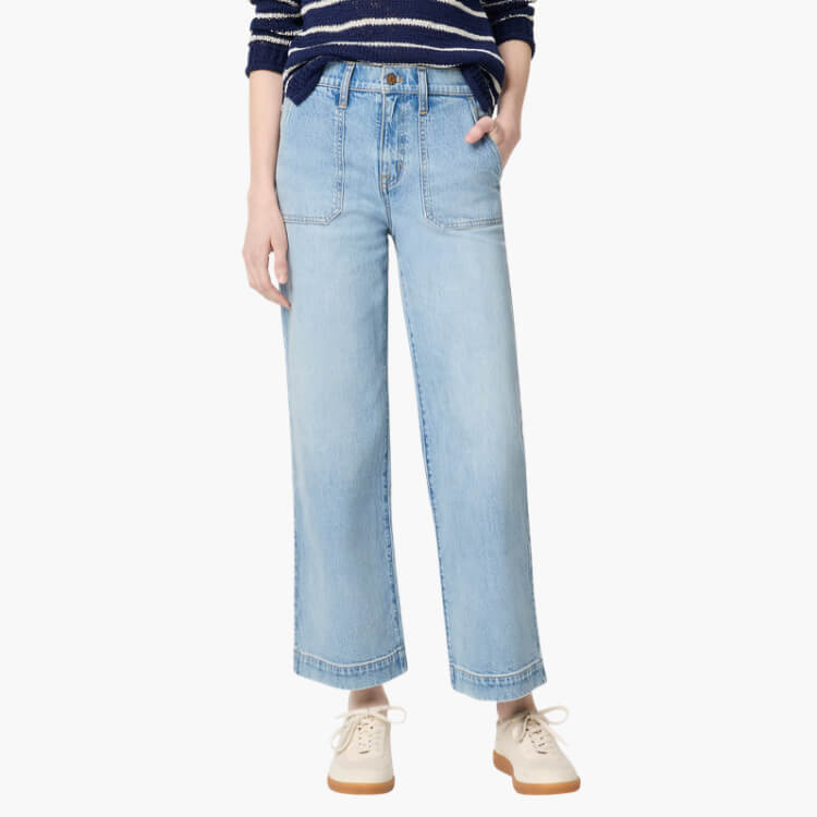Wide-leg Cropped Utility Jean