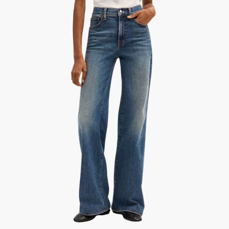 The Wide-Leg Jean in Super Stretch Denim