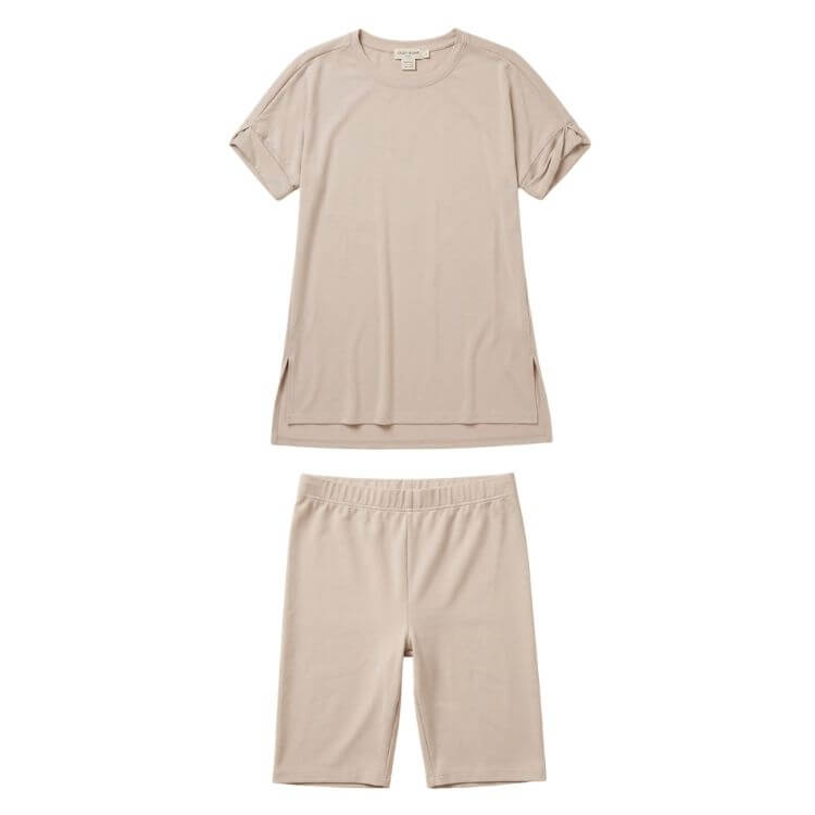 tee and biker short set
