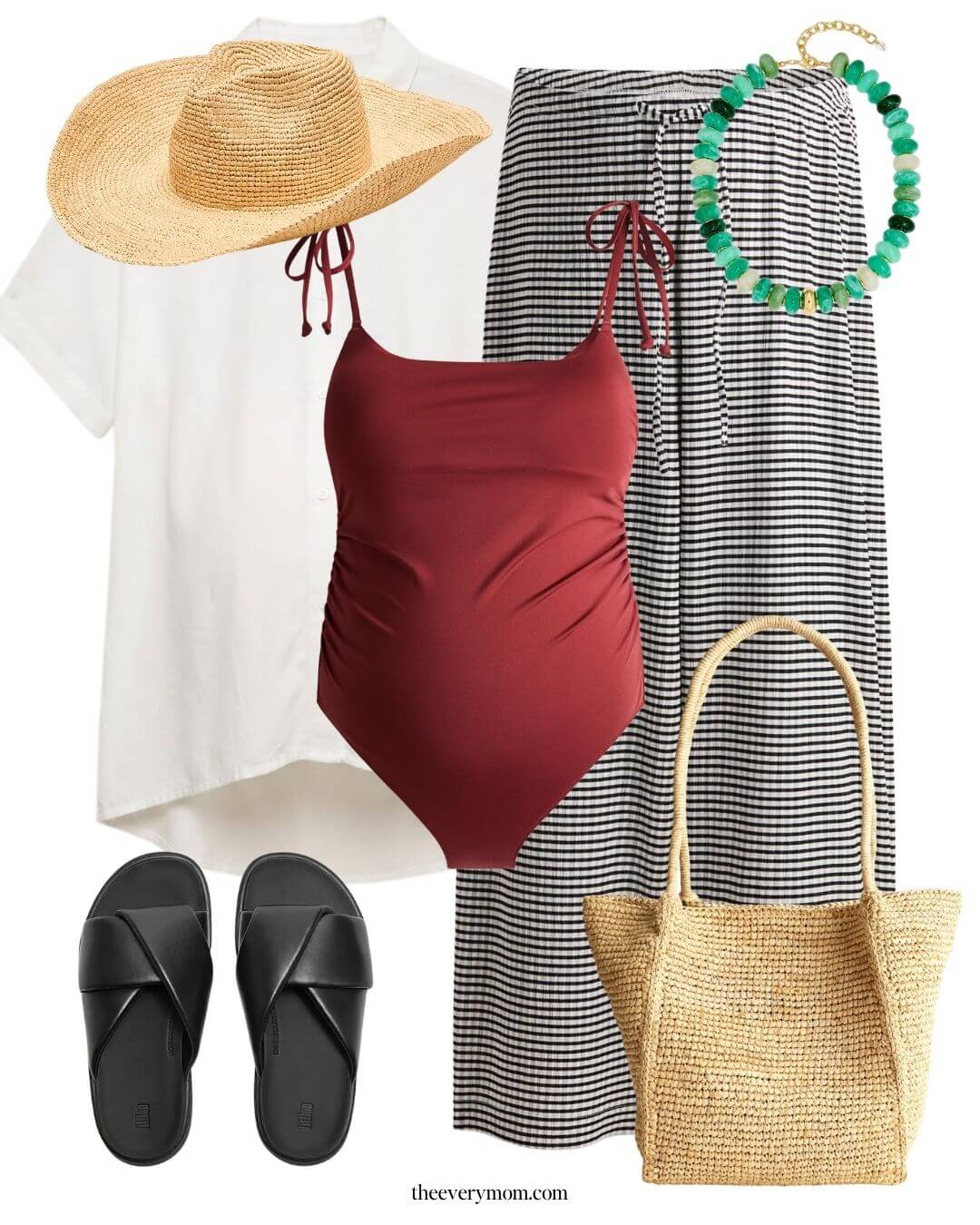 pool and beach maternity outfit