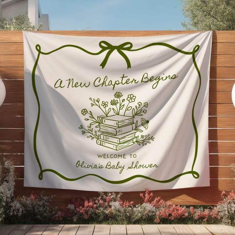 Book Themed Baby Shower Backdrop