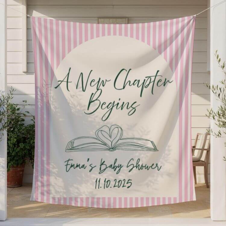 Bookish Baby Shower Custom Banner