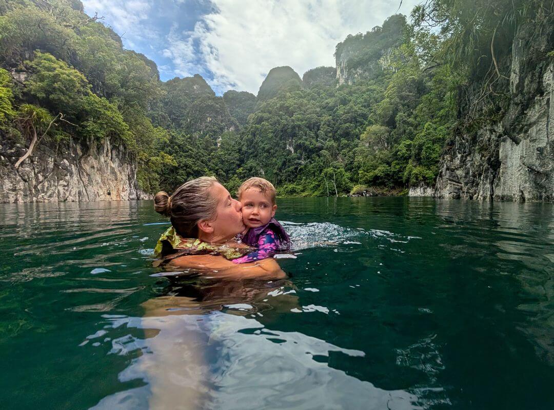 mom and baby travel photo