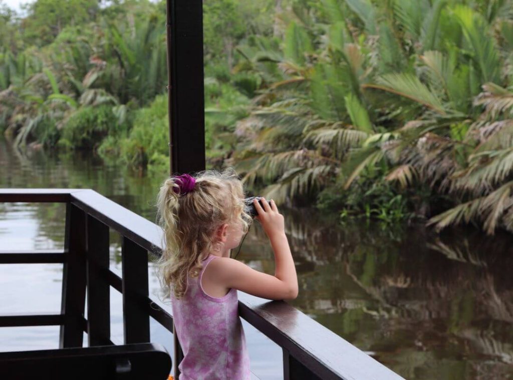 young girl on boat