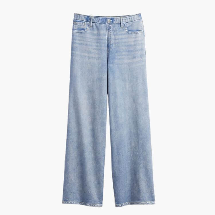 Printed Knit Baggy Jeans