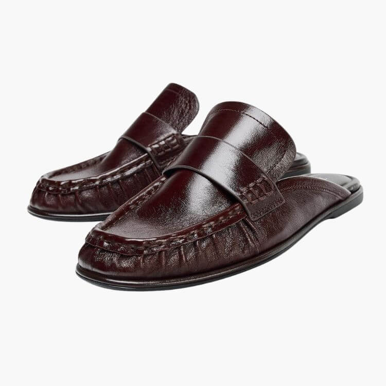 Leather Mule Loafers