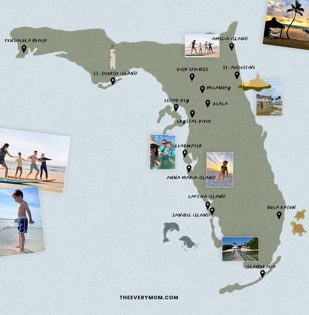 unique florida family vacations map
