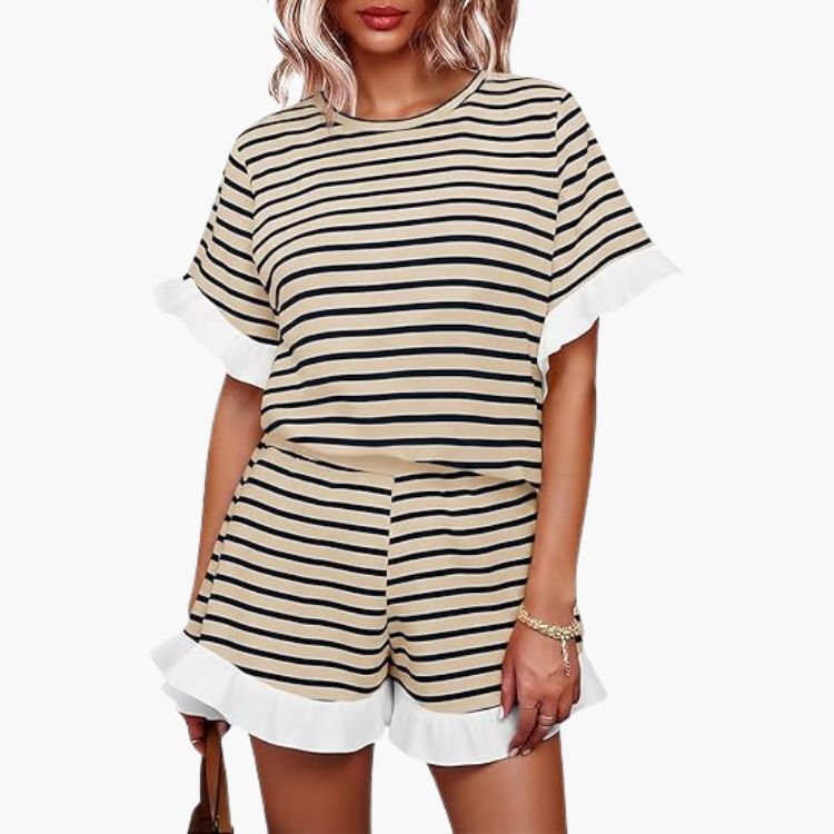  Striped Shorts Set