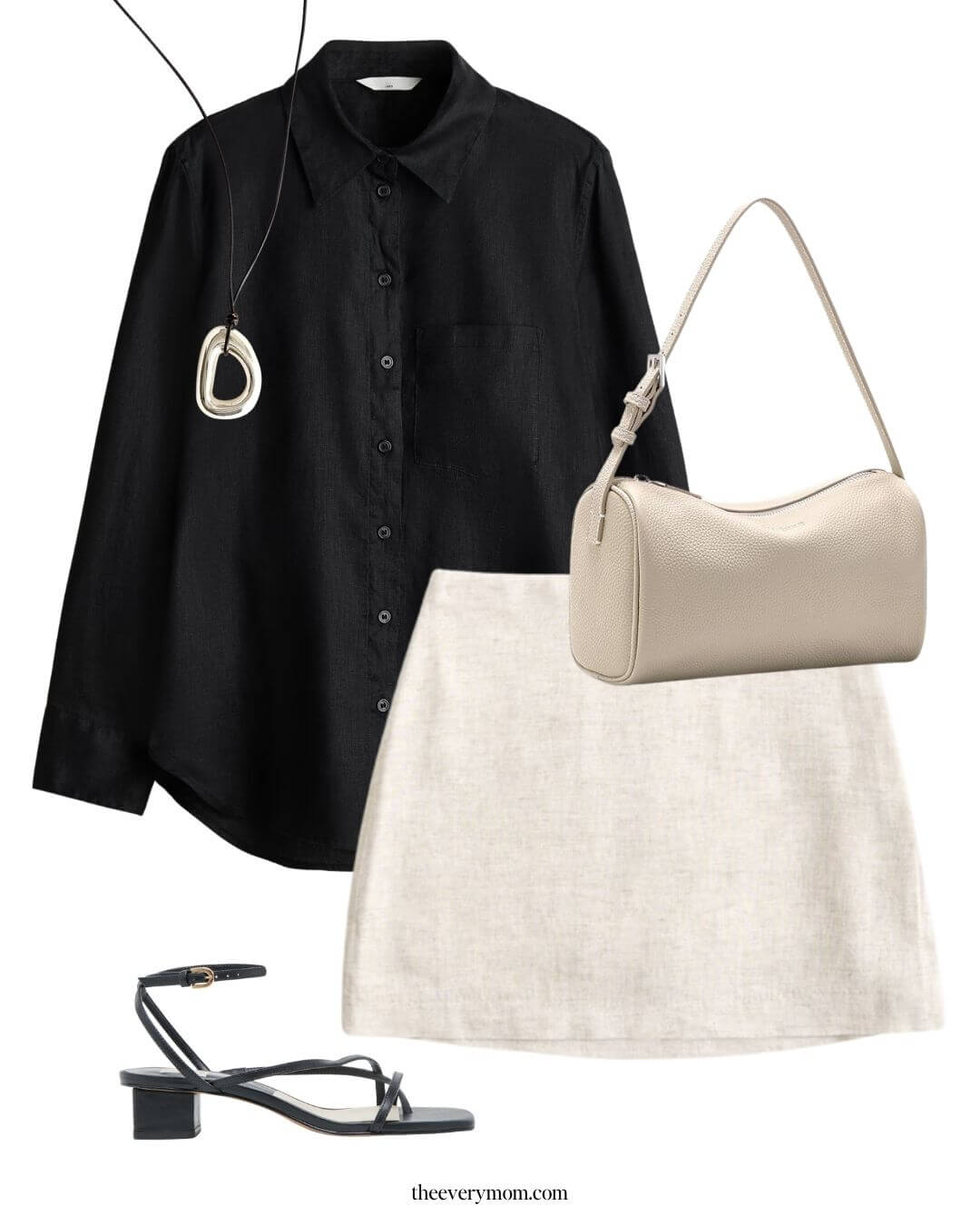 linen outfit inspired by 90s fashion