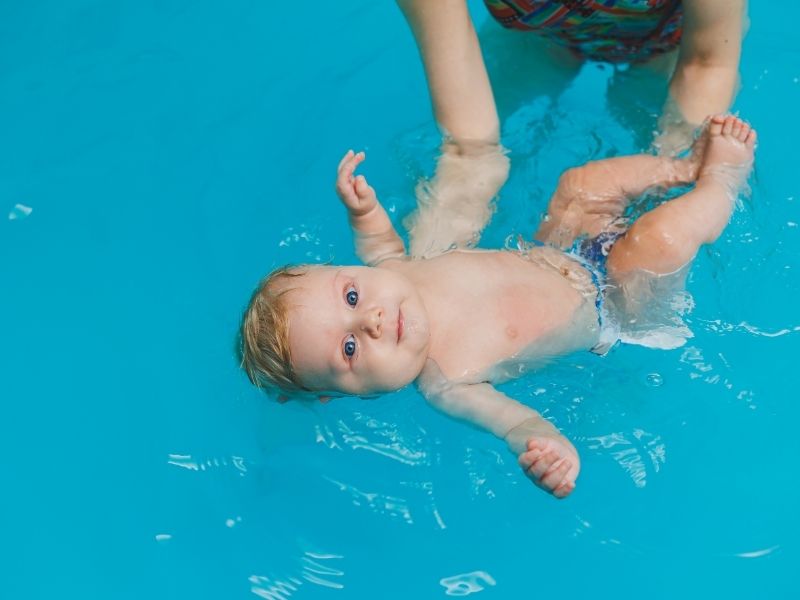 Baby in ISR Swim Lessons